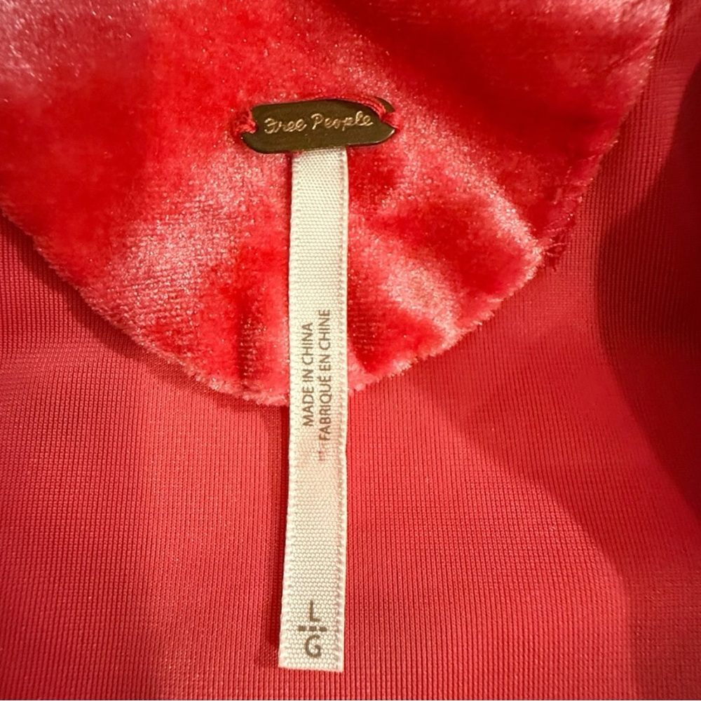 Free People Pink Velvet V-Back Mini Dress Size Large - Picture 6 of 6